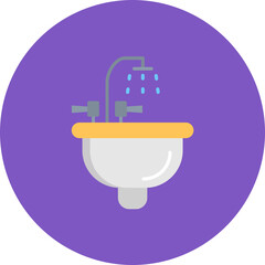 Sink icon vector image. Can be used for Hygiene Routine.