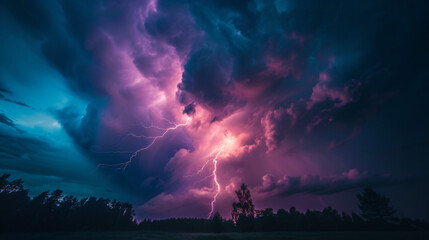 Fototapeta na wymiar Enormous lightning