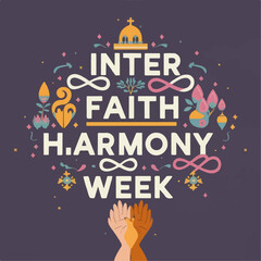 Fototapeta na wymiar world interfaith harmony week typography , world interfaith harmony week lettering , world interfaith harmony week , interfaith harmony week 