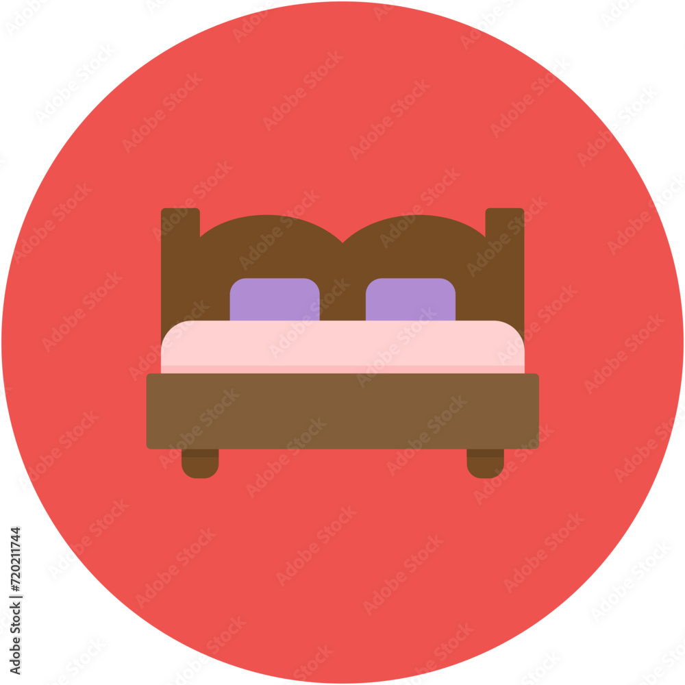 Poster Bed icon vector image. Can be used for Hotel Services.