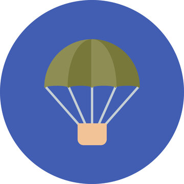 recommend clip art: Army Parachute icon vector image. Can be used for Military.