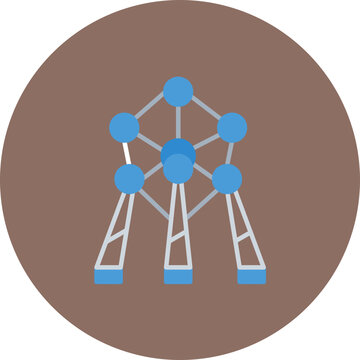 Atomium icon vector image. Can be used for Landmarks.