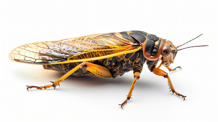 Cicada insect isolated on white background - obrazy, fototapety, plakaty