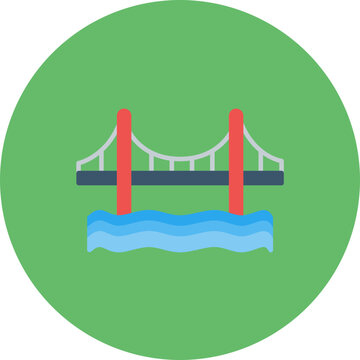 Golden Gate Bridge icon vector image. Can be used for Landmarks.