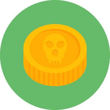Pirate Coin icon vector image. Can be used for Pirate.