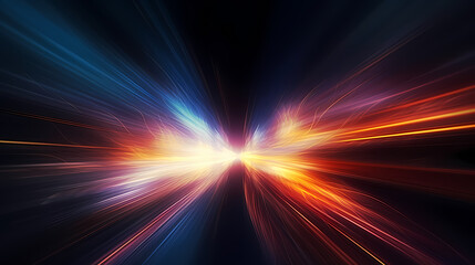 Glowing shiny line effect vector background, technology line background and light effect, 3D rendering