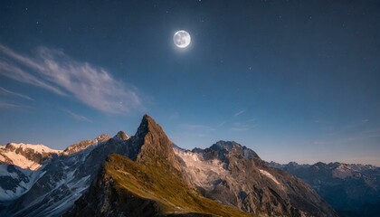moon over the mountains
