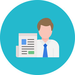 Male Journalist icon vector image. Can be used for News and Media.