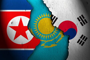 kazakhstan between north korea and south korea.