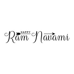 Vector happy ram Navami typography background vector illustration