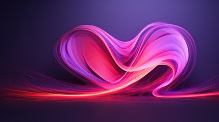 Soft Flowing Lines in Heart Abstraction Background Ai Generative