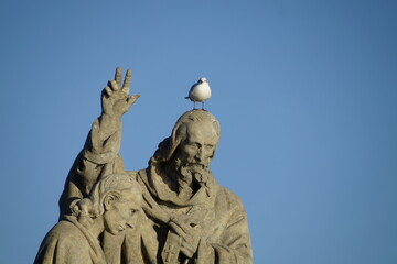 Obraz premium Vögel auf der Karlsbrücke in Prag