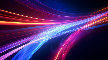Line glowing motion blur illustration light background, energy neon light, effect bright line glowing motion blur