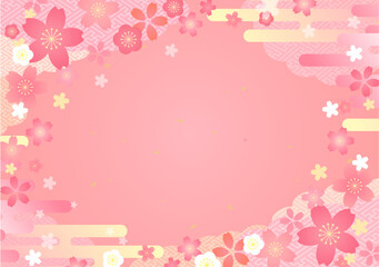 桜のイラストが美しい春の背景デザイン