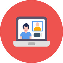 Video Conference icon vector image. Can be used for Productivity.