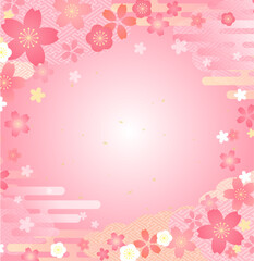 桜のイラストが美しい春の背景デザイン