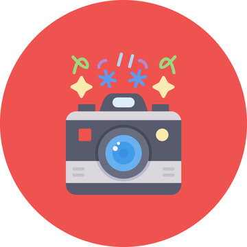 New Year Camera icon vector image. Can be used for New Year.