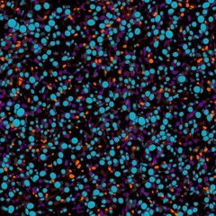 Naklejka premium Electric Neon Leopard Spots Pattern. A dark background with electric neon spots in a leopard pattern.