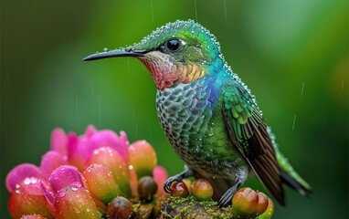 Obraz premium Beautiful colorful hummingbird