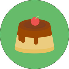 Pudding icon vector image. Can be used for Bakery.