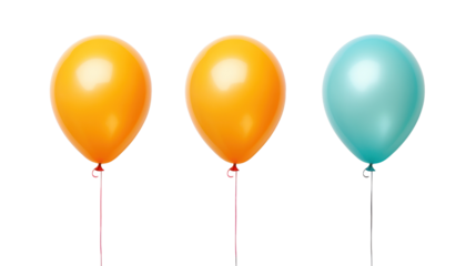 flying balloons isolated on a white background 