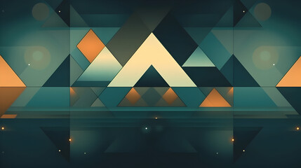A digital art of a triangle with a black background,,
Geometric abstract background with triangles and lines.
