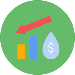 Oil Price Decrease icon vector image. Can be used for Petrol Industry.