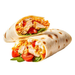 Breakfast Wrap isolated on white background