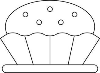 Cupcake Thin Line Icon
