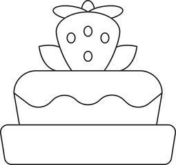 Cake Thin Line Icon