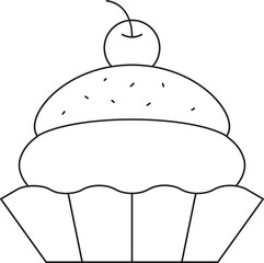 Cupcake Thin Line Icon
