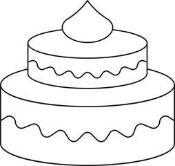 Cake Thin Line Icon