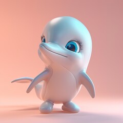 Cute Dolphin, blue eyes, front view