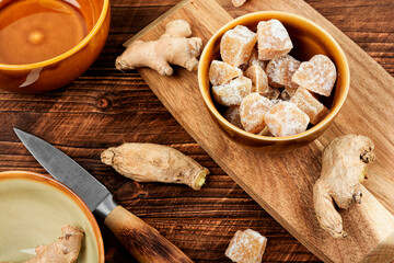 Sugared candied ginger.