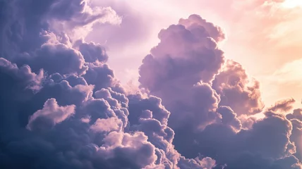 Fotobehang A mesmerizing cloudscape with deep purple tones at dusk © Artyom