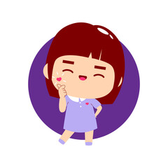 Cute girl holding heart with love