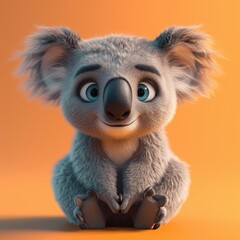 Cute Koala, blue eyes, front view