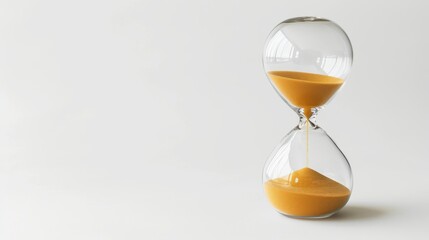 Captivatingly timeless, an indoor hourglass filled with vibrant orange sand evokes a sense of urgency and nostalgia