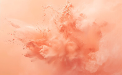Obraz premium Peachy Elegance: Abstract Cosmetic Powder Explosion