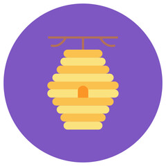 Beehive icon vector image. Can be used for Village.