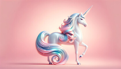 majestic unicorn on a pink background
