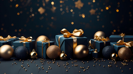 Naklejka premium Luxurious shiny Christmas ball decoration, Christmas and New Year ornaments background
