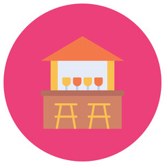 Beach Bar icon vector image. Can be used for Summer.