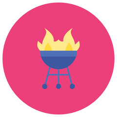 BBQ icon vector image. Can be used for Firefighter.