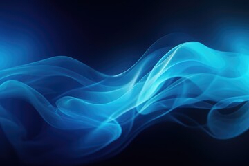 Blue futuristic soft smoke gradient flow with fresh aroma on curved lines background.