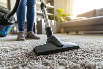 Vacuum cleaner on the floor.
