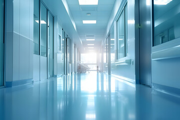 Hospital hallway, unfocused background