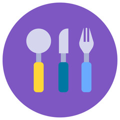 Cutlery icon vector image. Can be used for Kindergarten.