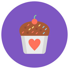 Wedding Cupcake icon vector image. Can be used for Wedding.