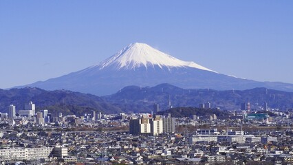 ＜静岡市＞富士山と静岡市街（静岡市街を一望）